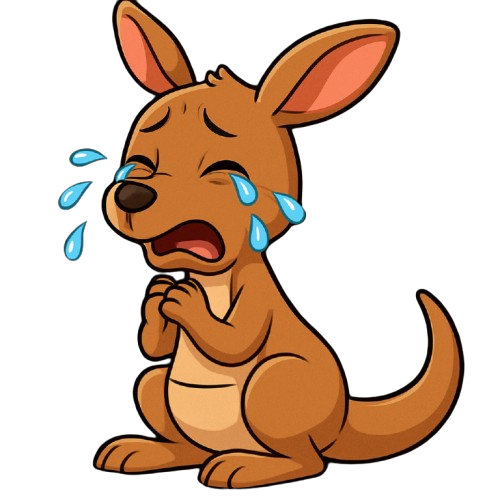 Sad roo illustration